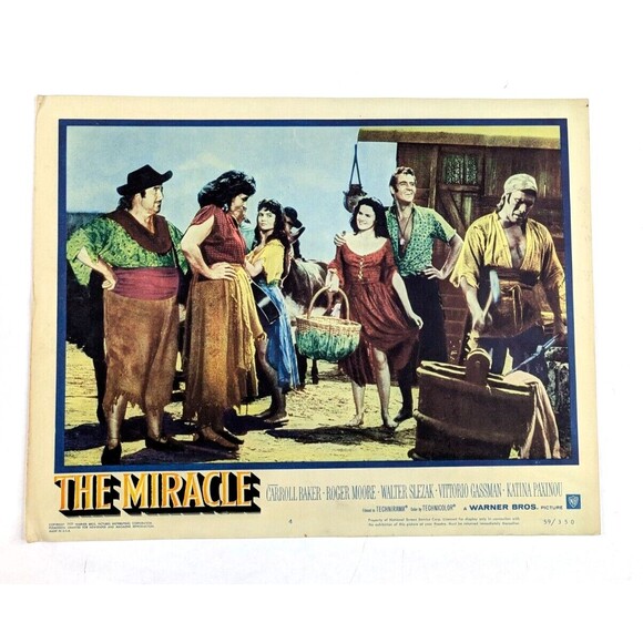 The Miracle 1959 Original Lobby Card Movie Poster War Carroll Baker‎ Roger Moore - Picture 1 of 8